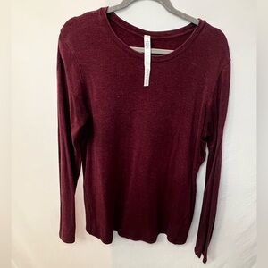 Lululemon Women's Burgundy Soft Long Sleeve Modal Top 10